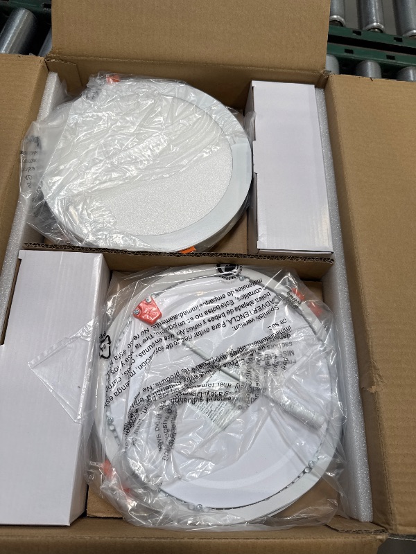 Photo 1 of Amico 12 Pack 8 Inch 5CCT Ultra-Thin LED Recessed Ceiling Light with Junction Box, 2700K/3000K/3500K/4000K/5000K Selectable, 18W Eqv 125W, Dimmable Canless Wafer Downlight, 1600LM High Brightness -ETL