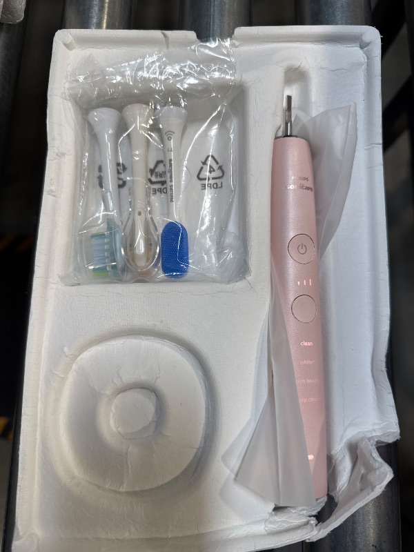 Photo 1 of Philips Sonicare DiamondClean Smart 9500 Electric Toothbrush, Sonic Toothbrush with App, Pressure Sensor, Brush Head Detection, 5 Brushing Modes and 3 Intensity Levels, Pink, Model HX9923/21
