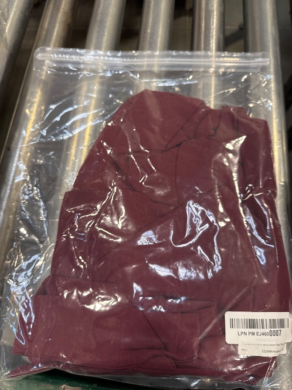 Photo 1 of SCOMCHIC Women's Plus Size Short Sleeve V Neck Wrap Belted Ruffle Peplum Blouse Tops Burgundy