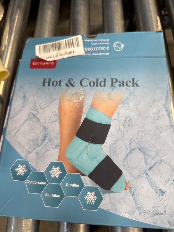 Photo 1 of Comfytemp Large Ankle Foot Ice Pack Wrap for Plantar Fasciitis Relief, FSA HSA Eligible, Ankles Brace for Sprained Ankle, Heel Spur, Swelling, Achilles Tendonitis, Pain, Hot & Cold Therapy, 1 Pack