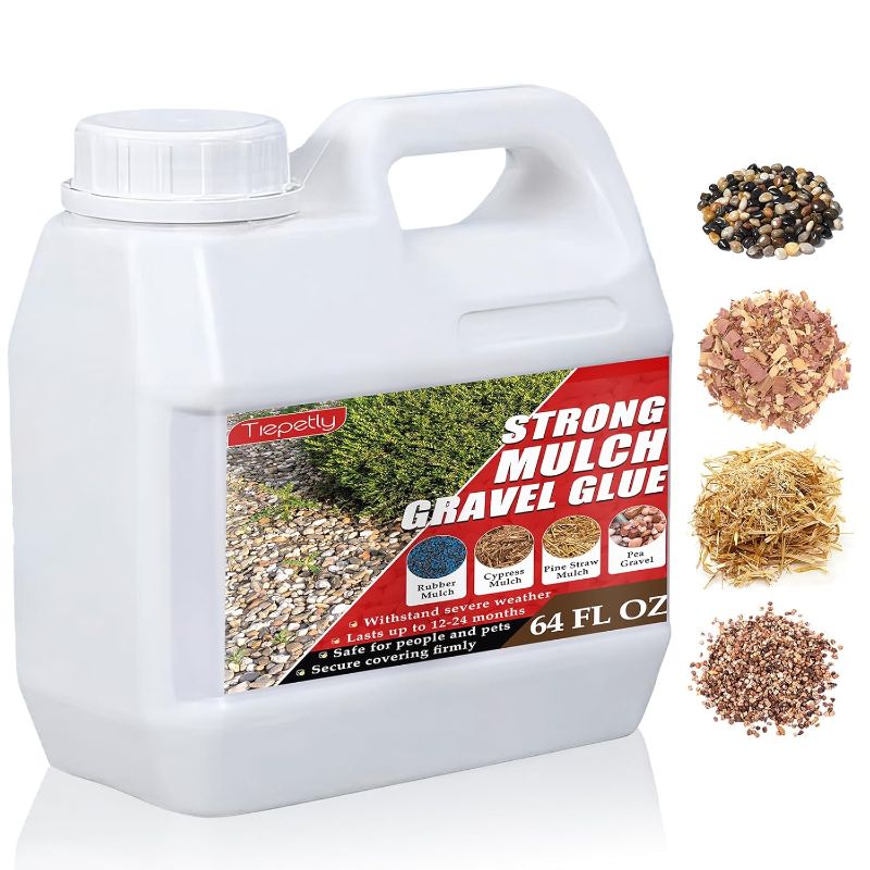 Photo 1 of Mulch & Gravel Glue 64 Oz, Concentrated Rock Glue for Landscaping, Powerfully Locks Rock Gravel Bark and Other Coverings, Last up to 2 Years (64 oz)
