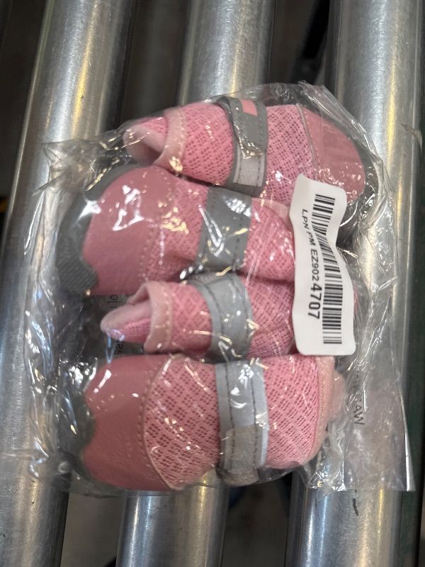 Photo 1 of QUMY 4PCS Dog Shoes for Small Dogs, Hot Pavement Summer Puppy Dog Boots & Paw Protectors with Soft Anti-Slip Rubber Sole, Mesh Breathable Dog Booties for Hardfloors, Walking Running Pink Size 2
