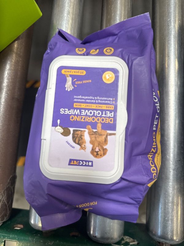 Photo 1 of HICC PET Dog Wipes Cleaning Deodorizing, Nourish Fur and Eliminate Odors, Hypoallergenic Dog Cleaning Glove Wipes with Coconut Oil, No Rinse Cat Cleaning Wipes for Daily Care(unscent)