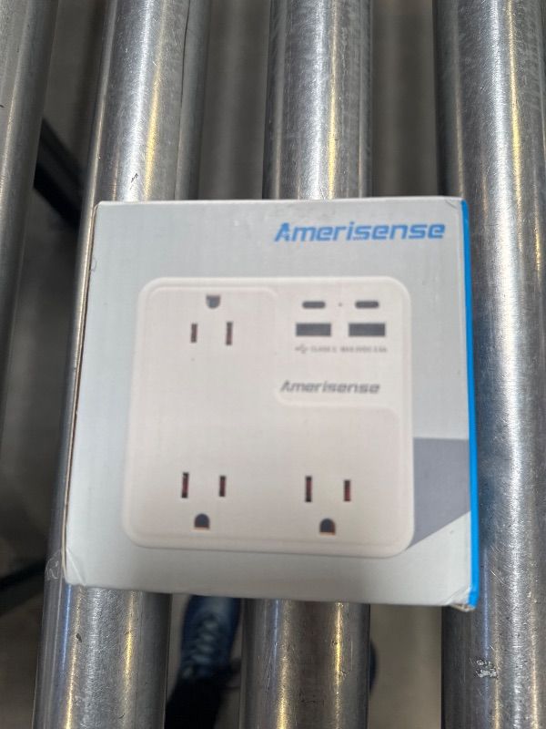 Photo 1 of Multi Plug Outlet Extender with USB, Amerisense Wall Charger with 6 AC Outlets & 4 USB Ports (2 Type-C & 2 Type A Ports), 3-Sided Power Strip Multiple Outlets for Home, Kitchen, Office, Cruise Ship