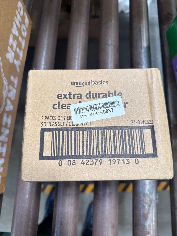Photo 1 of Amazon Basics Extra Durable Eraser, Cleaning Sponges, Removes Scruff Marks and Dirt from Any Surface (2 Packs of 7)