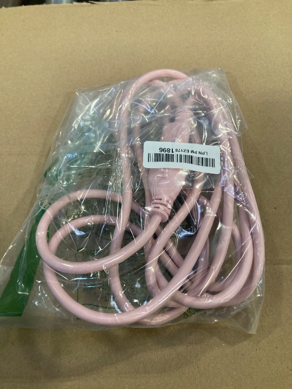 Photo 1 of Cablectric Outdoor Extension Cord 10 ft - 16 Gauge 13 Amp Heavy Duty Power Extension Cords - SJTW - Great for Small Appliances, Outdoor Lights, Garden Supplies - Pink