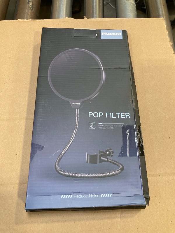 Photo 1 of Aokeo Professional Microphone Pop Filter Mask Shield For Blue Yeti and Any Other Microphone, Mic Dual Layered Wind Pop Screen With A Flexible 360° Gooseneck Clip Stabilizing Arm