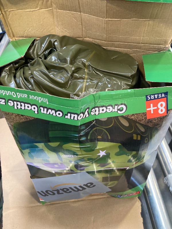 Photo 1 of Dazmers Inflatable Army Tank - Inflatable Military Battle Tank for Party War for Kids, Birthday, Toy Parties, Laser Tag, Paintball, Gel Blaster Gun, Water and Airsoft