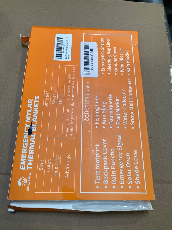 Photo 1 of QIO CHUANG Emergency Mylar Thermal Blankets -Space Blanket Survival kit Camping Blanket (4-Pack). Perfect for Outdoors, Hiking, Survival, Bug Out Bag ?Marathons or First Aid 1