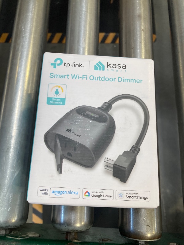 Photo 1 of Kasa Outdoor Smart Dimmer Plug, IP64 Plug- in Dimmer for Outdoor String Lights, Compatible with Alexa, Google Assistant & SmartThings, Long Wi-Fi Range 2.4Ghz, No Hub Required, ETL Certified(KP405)