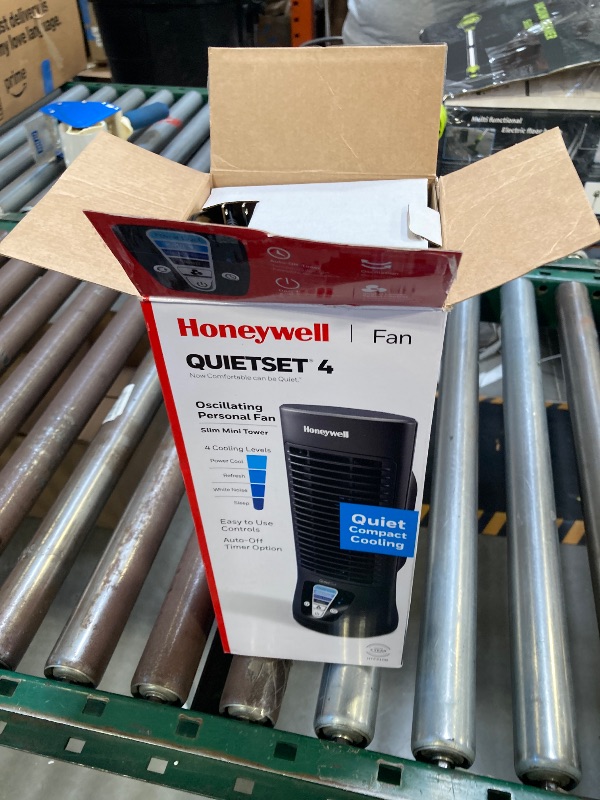 Photo 1 of Honeywell HTF210B QuietSet Personal Table Fan, Black – Oscillating Personal Fan with Quiet Operation and 4 Levels of Power and Sound