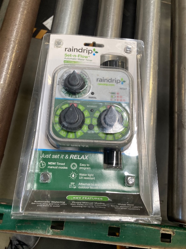 Photo 1 of Raindrip R675CT Analog 3-Dial Water, Sprinkler Timer with Rain Delay for Drip Irrigation, Garden, Self-Watering