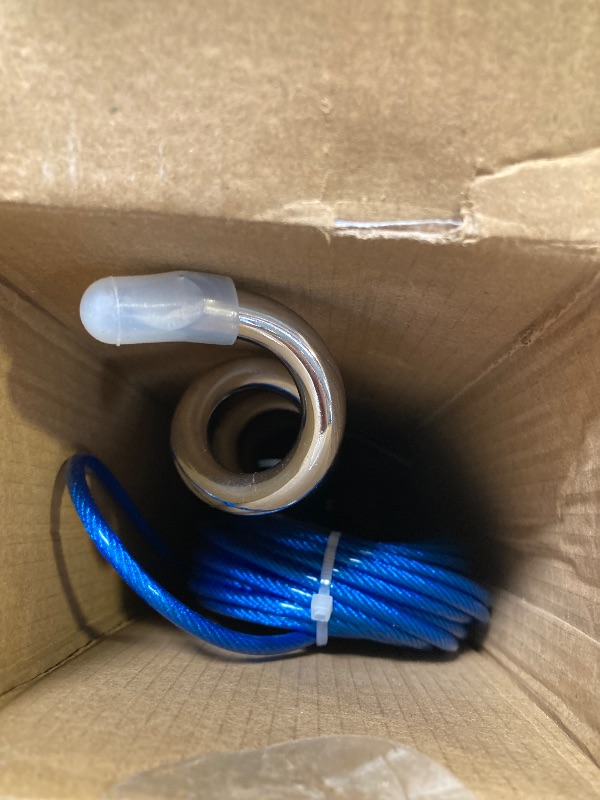 Photo 1 of Petbobi Dog Tie-Out Cable and Stake - 40ft Heavy Duty Cable with Spring, No Tangle, 16in Ground Stake, Ideal for Yard, Camping and Beach, Suitable for Medium to Large Dogs Up to 120 lbs, Blue