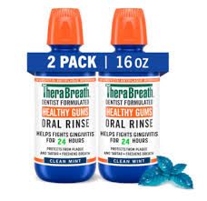 Photo 1 of TheraBreath Healthy Gums Mouthwash Antigingivitis Mouth Rinse for Adults Clean Mint 16 Fl Oz