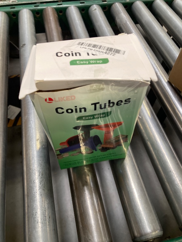 Photo 1 of L LIKED 150 Assorted Flat Striped Coin Wrappers & 4 Coin Sorters Tubes, Color-Coded Coin Counters, Easy to Load
