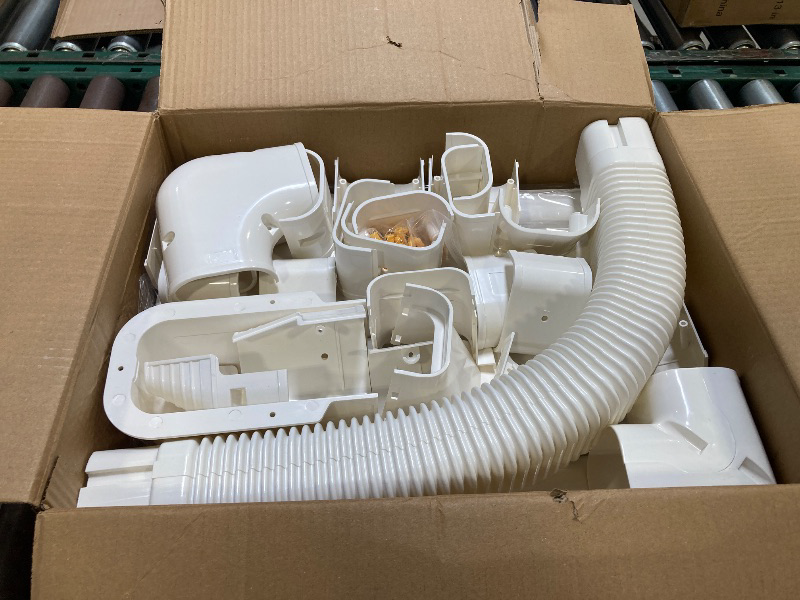 Photo 1 of GUEQUITLEX 3" W 16.1 Ft Line Set Cover Kit for Mini Split Air Conditioner Decorative PVC Line Cover Kit for Central Air Conditioner Mini Split AC Cover for Outside Heat Pumps Tubing Cover