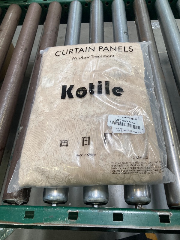 Photo 1 of Kotile Beige Lace Curtains 102 Inches Long for Living Room, 2 Panels Country Rustic Floral Vintage Cream Sheer Lace Curtains for Bedroom, Rod Pocket Privacy Window Curtain Drapes, 52 x 102 Inch, Beige