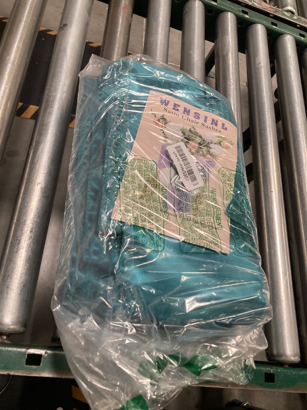 Photo 1 of WENSINL Satin Wedding Teal Chair Sashes Bows 50 Pack - 7x108 inches Chair Ties Dark Turquoise Chair Sashes Ribbons for Party Brithday Christmas Decor - Teal