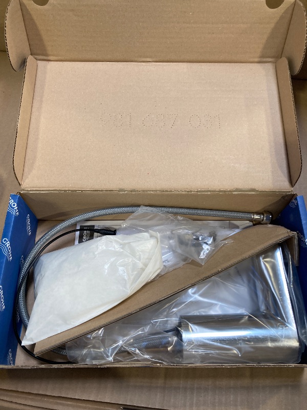 Photo 1 of GROHE 36468000 Bau Cosmopolitan E Touchless Electronic Faucet Less Mixing, Battery-Powered, DC, Starlight Chrome