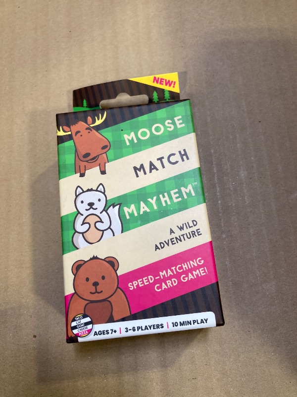 Photo 1 of Moose Match Mayhem - by Taco Cat Goat Cheese Pizza – A Wild Adventure, Speed-Matching Card Game! Easy, Fast and Fun for Family Game Night for Kids Ages 7+, Teens, Adults