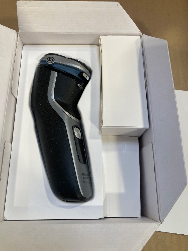 Photo 1 of Philips Norelco Shaver 3900 Series, Wet and Dry Electric Shaver, P-Cap, Travel Pouch, Charging Stand, Storm Blue, Model S3341/92