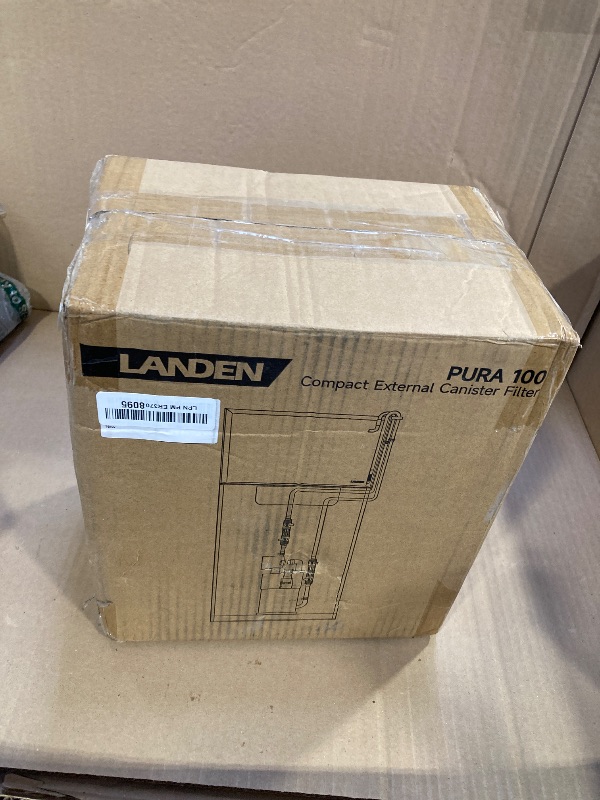 Photo 1 of LANDEN PURA 100 Compact External Canister Filter for Aquarium System, Suitable for 10-28 Gallon Tanks, Stainless Steel Tank Canister with Water Pump and Double Tab Connector, Three-Stage Filtration