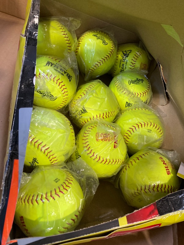 Photo 1 of Rawlings | Official DREAM SEAM Fastpitch Softballs | 12" USA / ASA NFHS | C12RYLAH | 12 Count
