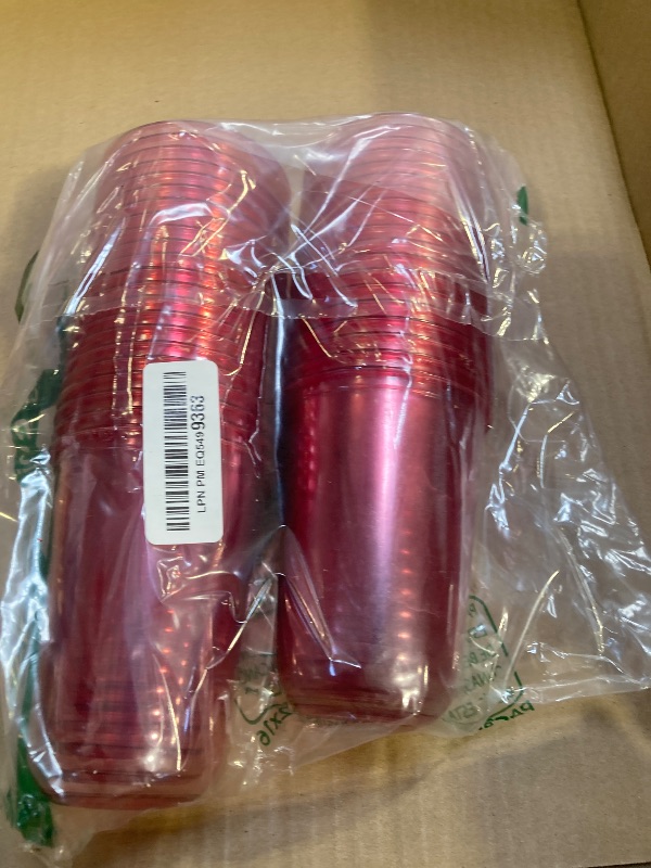Photo 1 of KesaPlan 30Pcs Pink Plastic Cups, 16oz Disposable Stemless Wine Glasses Pink Clear Drinking Cup for Party Plastic Disposable Cup for Cocktail Martini Party Cups for Wedding Birthday Valentines