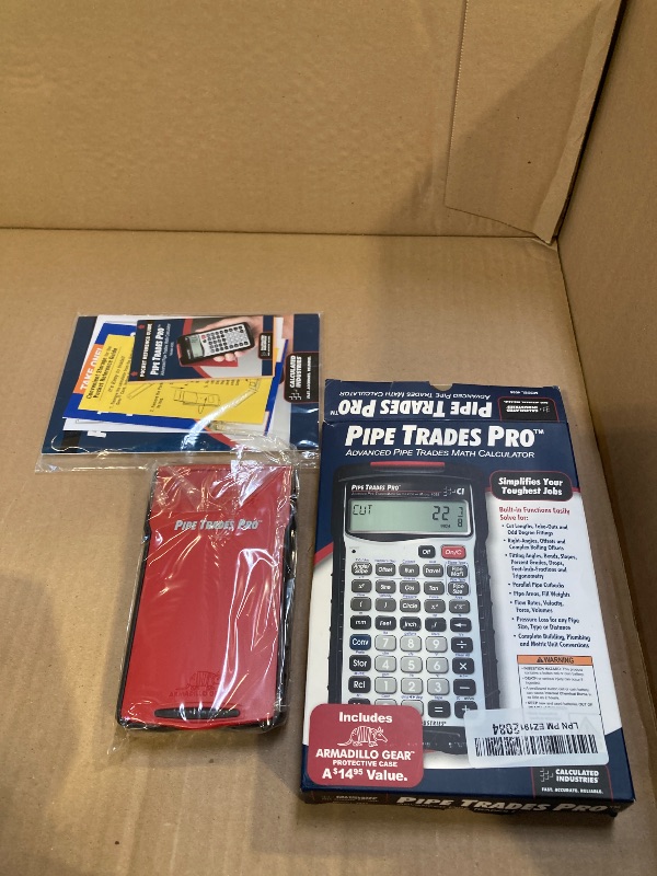 Photo 1 of Calculated Industries 4095 Pipe Trades Pro Advanced Pipe Layout and Design Math Calculator Tool for Pipefitters, Steamfitters, Sprinklerfitters and Welders | Built-in Pipe Data for 7 Materials , White