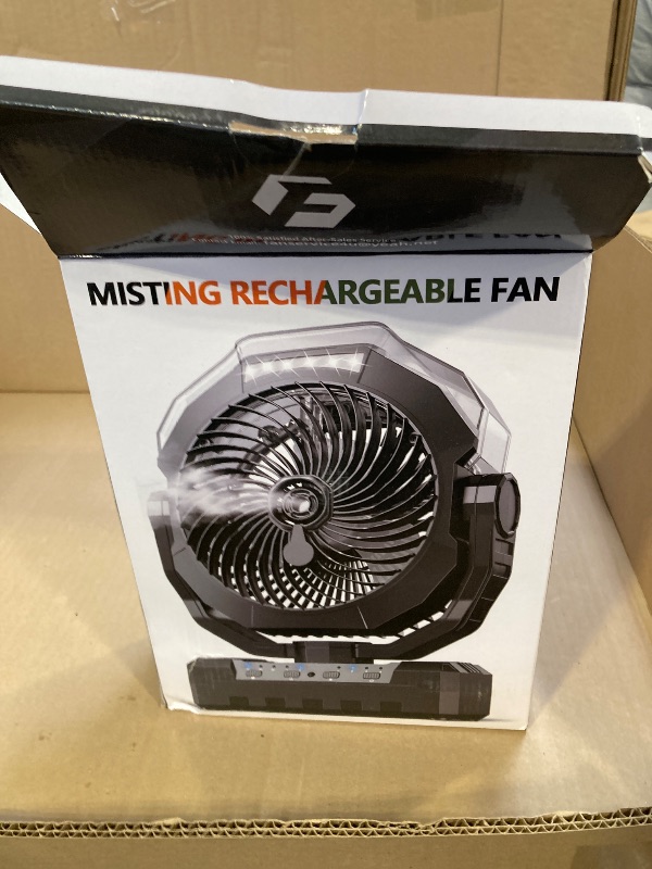 Photo 1 of FRIZCOL 3-in-1 Camping Fan - Portable Fans Rechargeable - 24000mAh Battery Powered Fan(140Hrs) with Light & Remote for Indoor, Outdoor, Tent, Travel, BBQ, Fishing, Jobsite - Black