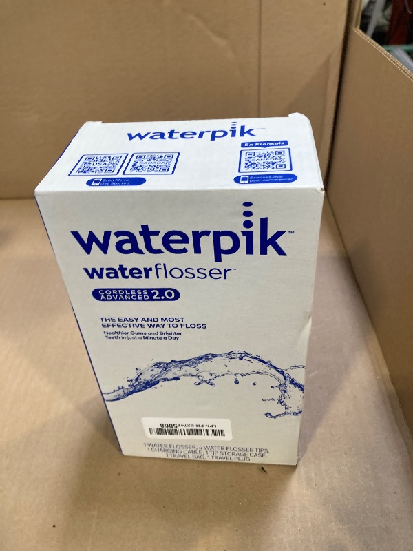 Photo 1 of Waterpik Cordless Advanced 2.0 Water Flosser For Teeth, Gums, Braces, Dental Care With Travel Bag and 4 Tips, ADA Accepted, Rechargeable, Portable, and Waterproof, Blue WP-583, 