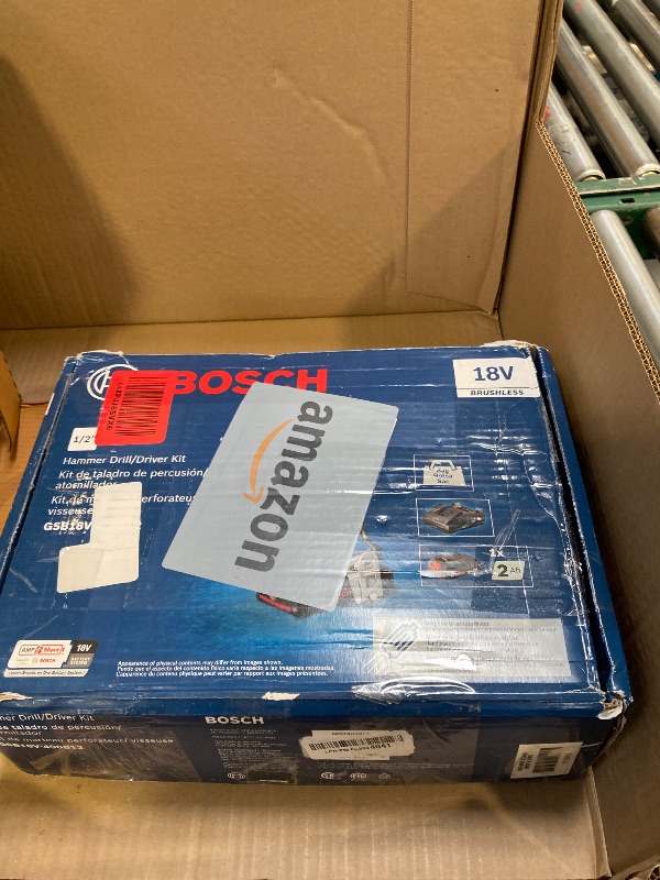 Photo 1 of BOSCH GSB18V-490B12 18V EC Brushless 1/2 In. Hammer Drill/Driver Kit with (1) 2 Ah Standard Power Battery