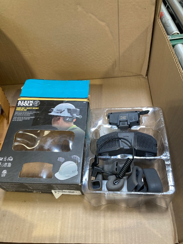 Photo 1 of Klein Tools 60155 Portable Cooling Fan for Hard Hats and Safety Helmets, Powered by USB Rechargeable Battery to Cool Head, Neck, and Face