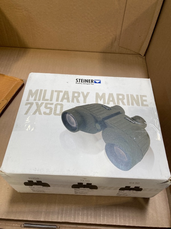 Photo 1 of Steiner Military-Marine Series Binoculars, Lightweight Tactical Precision Optics for Any Situation, Waterproof, Green, 7x50