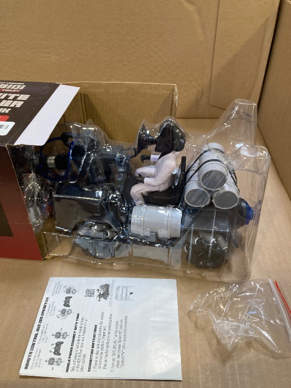 Photo 1 of Force1 Officially Licensed Skibidi Toilet Toy Cameraman Figure PDLT Tank RC Truck - Parasite Disabler Remote Control Car, Rechargeable RC Cars with Camera, LED, WiFi 1080p FPV Video Recording