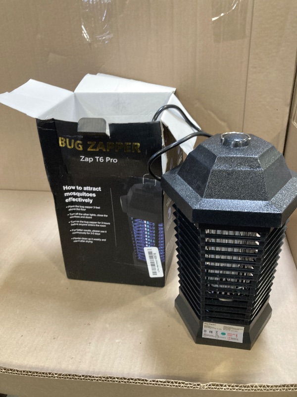 Photo 1 of GOOTOP Bug Zapper Outdoor, Mosquito Zapper, Electric Fly Zapper, Mosquito Killer, Fly Traps, 3 Prong Plug, Flying Insects Zapper Indoor Outdoor 90-130V, 4200V, ABS Plastic Outer (Black)