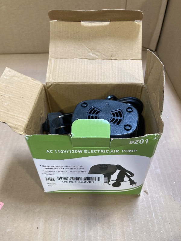 Photo 1 of KAR4KLEANER Electric Air Pump for Inflatables Air Mattress Pump Electric Pump with 3 Nozzles Inflator Deflator Air Pump for Air Mattress Beds Pool Floats Swimming Ring AC 130W