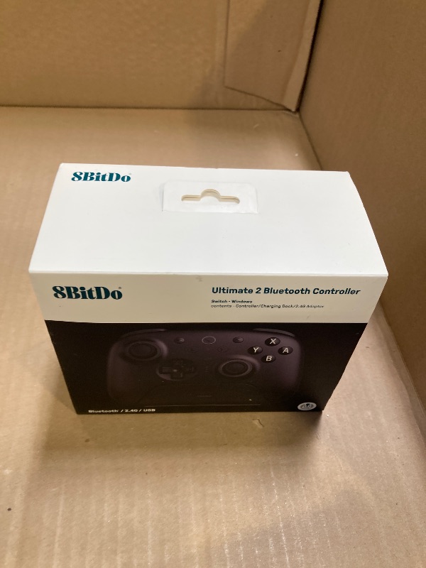 Photo 1 of 8BitDo Ultimate 2 Bluetooth Controller with TMR Joysticks for Switch, Windows PC, Gaming Controller with Switchable Hall Effect/Tactile Triggers, RGB Fire Ring, Charging Dock,Vibration and Motion control (Black, Ultimate 2 Bluetooth)