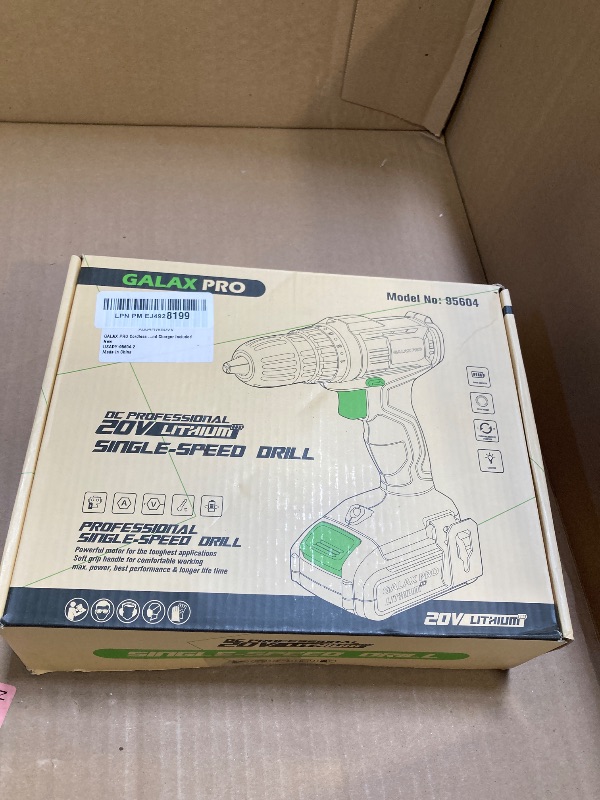 Photo 1 of GALAX PRO Cordless Drill Driver 20V,1.3Ah Battery Power Drill Driver with Single Speed 0-600RPM,and Work Light, Max Torque 20N.m, 3/8 Inch Keyless Chuck, 19+1 Position,Battery and Charger Included