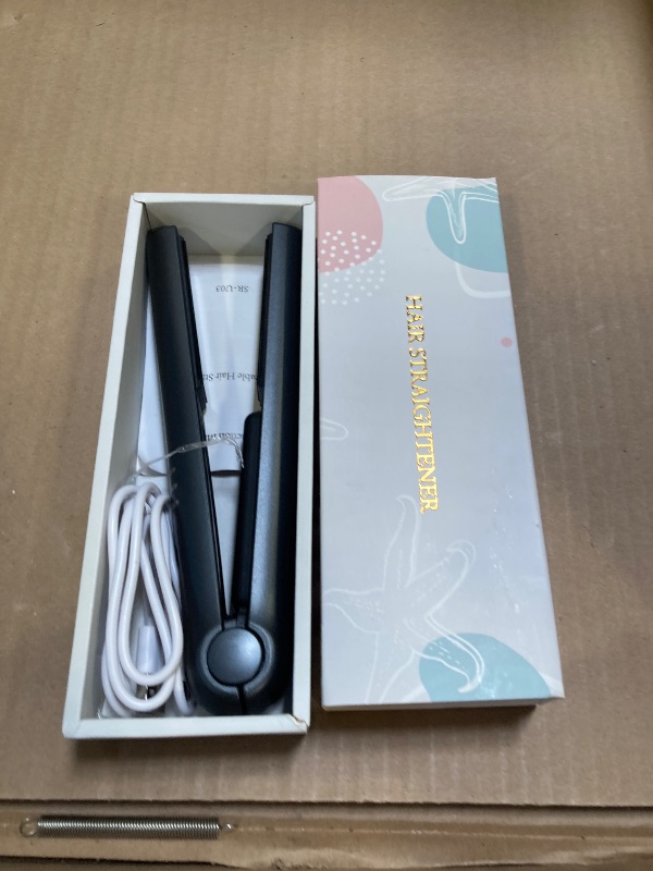Photo 1 of Cordless Hair Straightener Portable Travel Rechargeable Flat Iron, Fast Heating,Adjustable Temperature for Professional Straightening & Curling,Portable and Travel-Friendly (Black)
