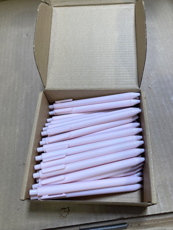 Photo 1 of Fulmoon 50 Pcs Ballpoint Pens Bulk Retractable Comfortable Writing Pens Cute Back to School Supplies in Medium Point 1.0 mm for Teacher Student Bridal Shower Baby Shower (Pale Pink)