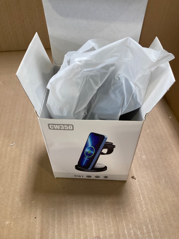 Photo 1 of 3 in 1 Charging Station for Apple Device, Wireless Charger for iPhone 16e 16 15 14 13 12 11 Pro Max & Apple Watch iwatch- Charging Stand Dock for AirPods