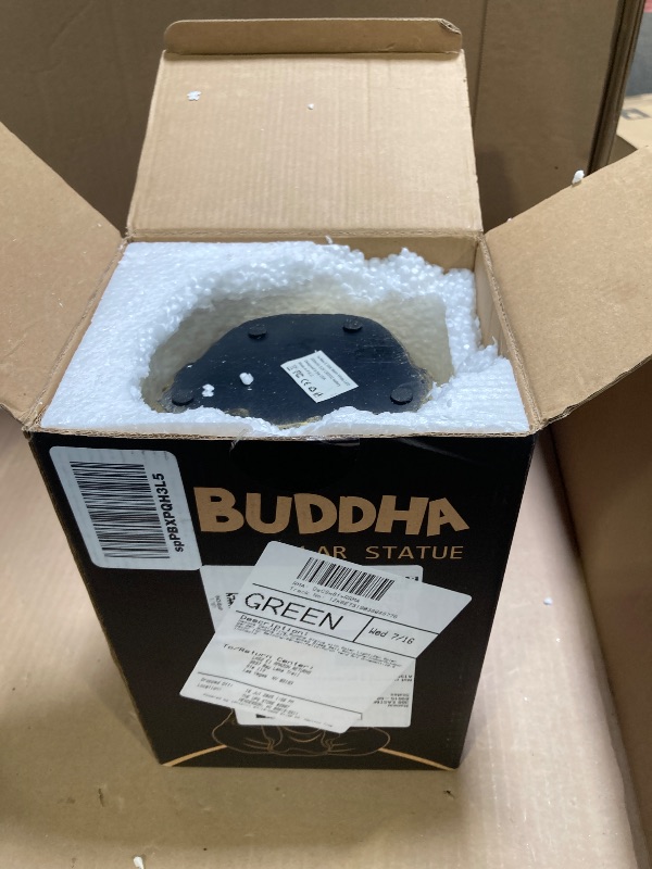Photo 1 of Nacome Meditating Buddha Statue with Solar Light,Zen Solar Garden Buddha with Cracked Glass Ball Sculpture-Indoor/Outdoor Decor for Balcony,Garden,Patio,Porch Yard Art Ornament,10.5 inch(Gold)