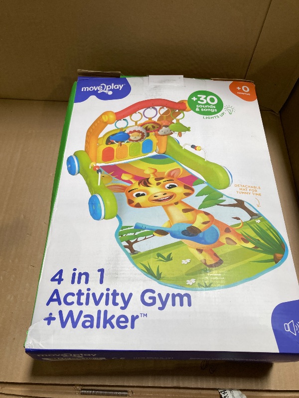 Photo 1 of Move2Play, 4-in-1 Baby Play Mat & Activity Center Gym | Walker | Infant Toy for Tummy Time | Birthday Gift for 3, 4, 5, 6, 7, 8, 9, 10, 12 + Month Old Boys & Girls (Yellow)