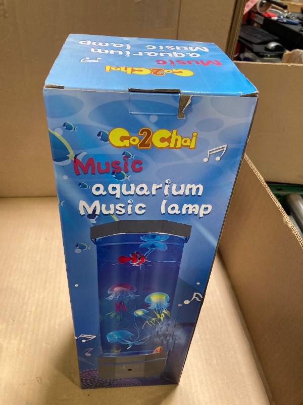 Photo 1 of Go2Chai Large Size Musical Fish Bubble Lamp Music Jellyfish Aquarium Light,7 Jellyfish 2 Clownfish,4 Lighting Modes, 17 Colors Fake Aquarium Lava Lamp for Adult Kids