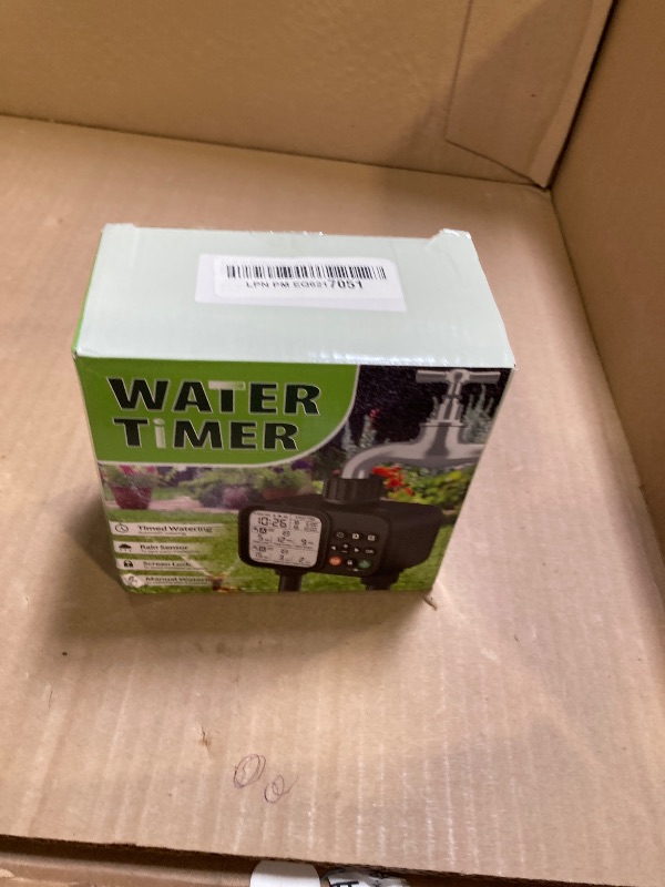 Photo 1 of 2 Zone Sprinkler Timer for Garden Hose, 8 Programmable Hose Water Timer with Auto Rain Delay, 3.3“ Large LCD Display Digital Irrigation System for Plant, Yard, Lawns, Outdoor