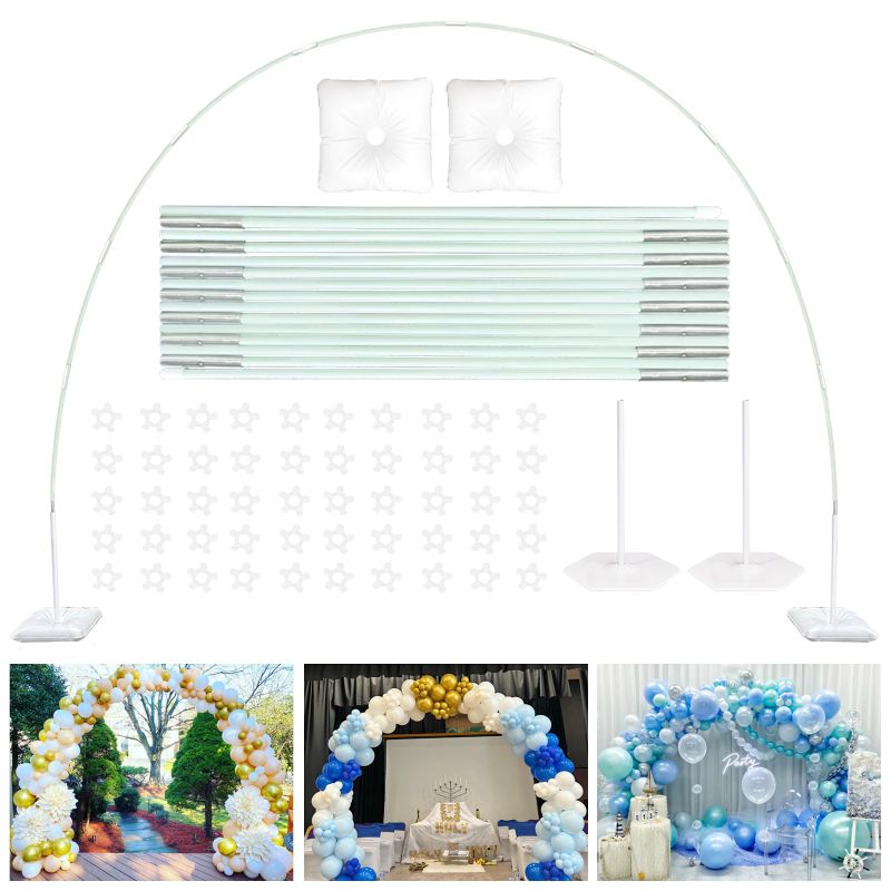 Photo 1 of TEKXYZ Balloon Arch Stand Kit, 10FT Wide & 7.5FT High Adjustable Balloon Arch Frame, Ideal For Party Decorations, Not Include Balloons
