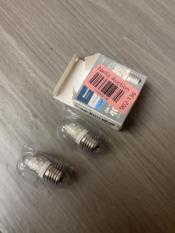 Photo 1 of Maelsrlg LED Microwave Light Bulbs Under Hood 40W Equivalent, E17 LED Bulb Dimmable for Range Hood, 3W 380 Lumens, LED Appliance Light Bulb Over Stove, Daylight 5000K, 2 Pack