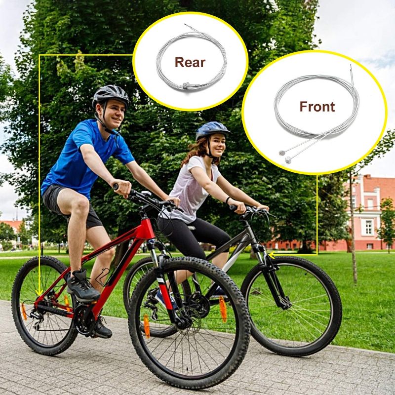 Photo 1 of 4PCS Premium Bike Brake Cable Set,Universal Standard Bicycle Brake Cable, Professional Bicycle Brake line For Front and Rear Mountain MTB or Road Bikes,include Free Cable Cap End Crimps accessories 2M
