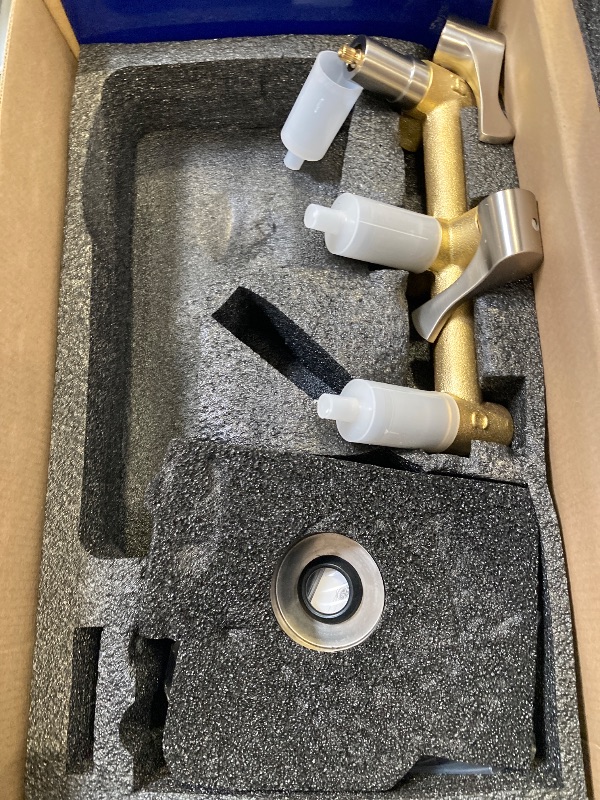 Photo 1 of 3 Handles Shower Faucet Set with Tub Spout Bathtub Shower Faucet Combo Set Shower System Complete Tub and Shower Trim Kit Brushed Nickel Wall Mounted Shower Fixtures